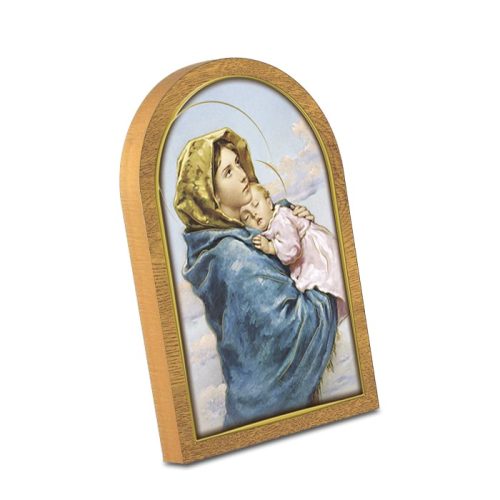 Támasztható faplakett Mária kis Jézussal