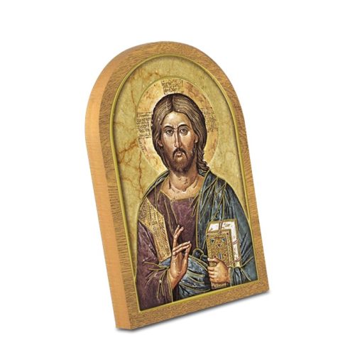 Támasztható faplakett Krisztus pantokrátor