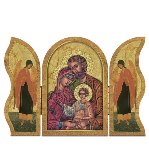 Szárnyas faplakett, Szent Család - ikon