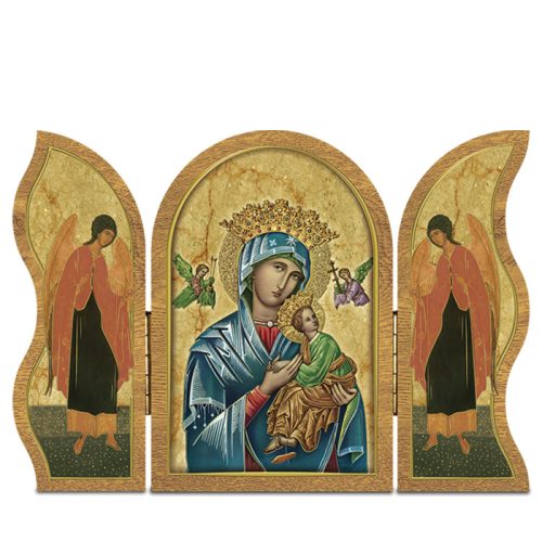 Szárnyas faplakett, Mária kis Jézussal - ikon